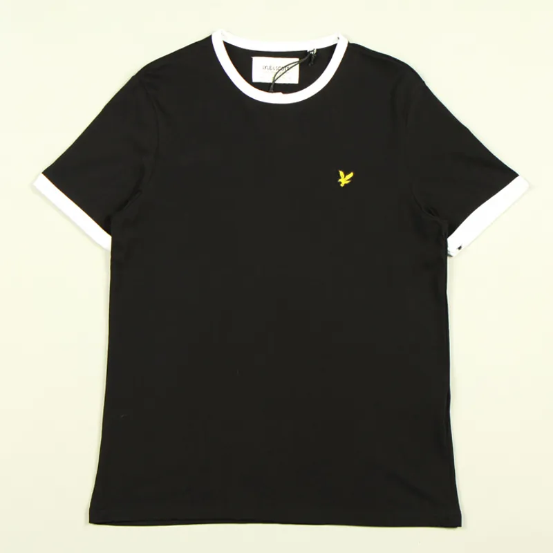Lyle and Scott Ringer T-Shirt - Jet Black/White